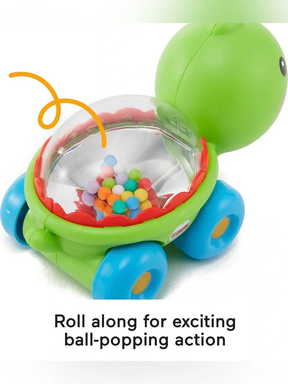 NWT Fisher Price Baby Crawling Toy Poppity Pop Turtle Push Along Vehicle